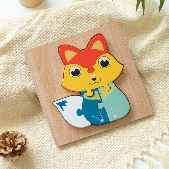 Montessori wooden puzzle toy for kids aged 0–3
