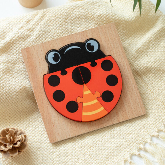 Montessori wooden puzzle toy for kids aged 0–3