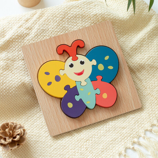 Montessori wooden puzzle toy for kids aged 0–3