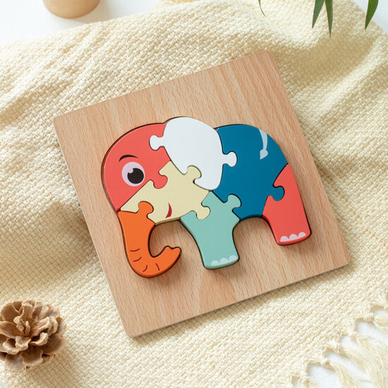 Montessori wooden puzzle toy for kids aged 0–3