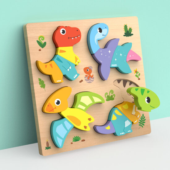  Wooden 3D traffic-themed puzzle board for toddlers