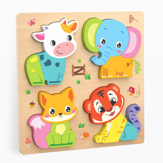  Wooden 3D traffic-themed puzzle board for toddlers