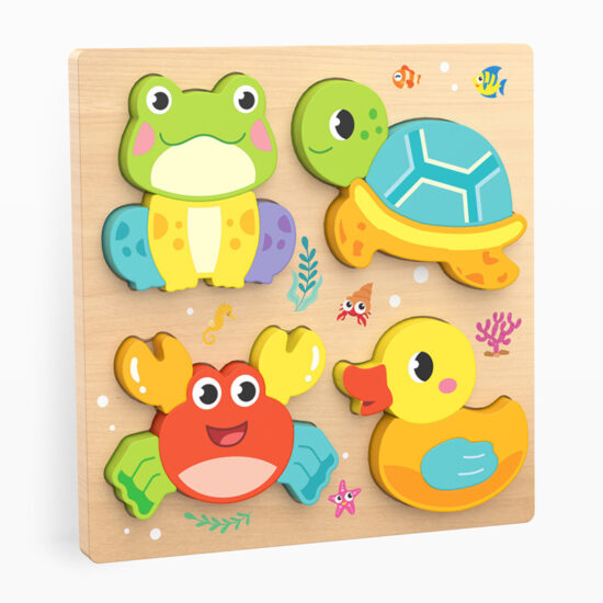 Wooden 3D traffic-themed puzzle board for toddlers