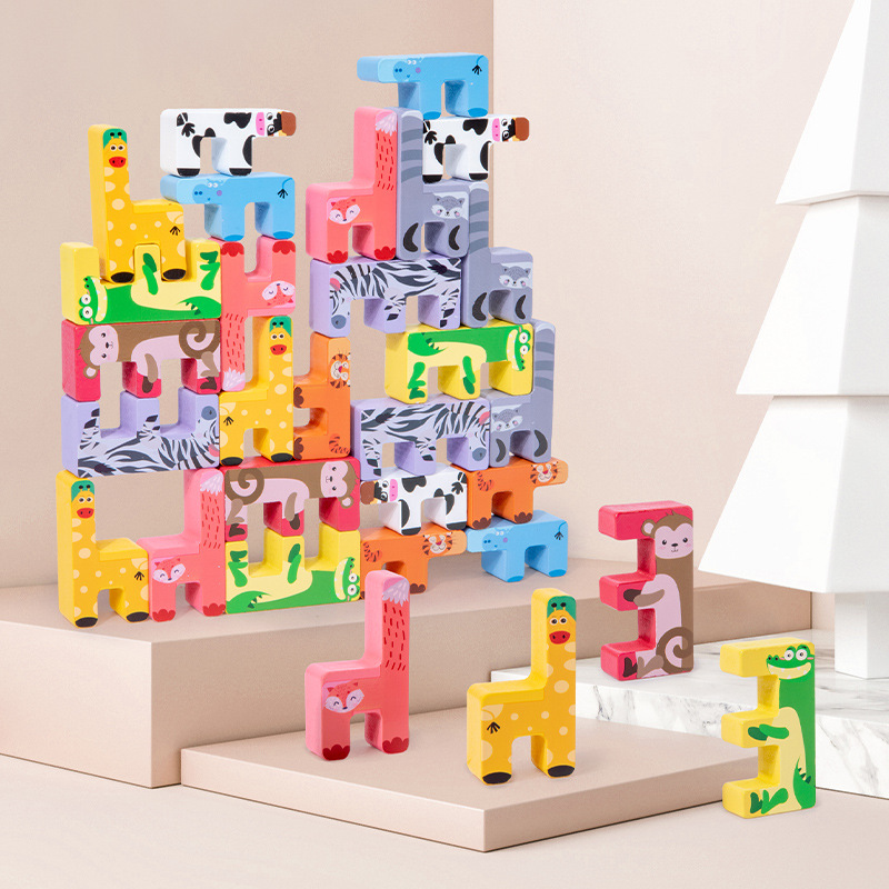 Animal Wooden Balancing Blocks for Kids