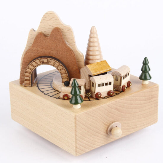 Christmas theme wooden music box for children with custom logo