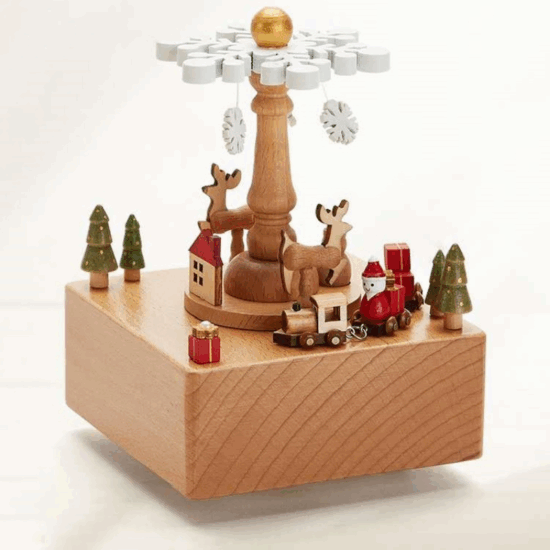 Christmas theme wooden music box for children with custom logo
