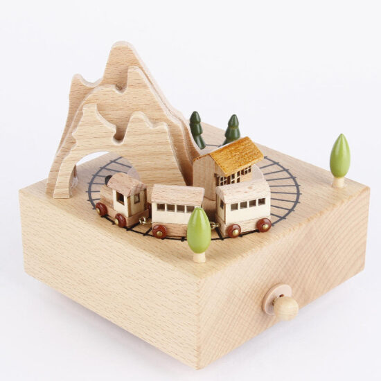 Christmas theme wooden music box for children with custom logo