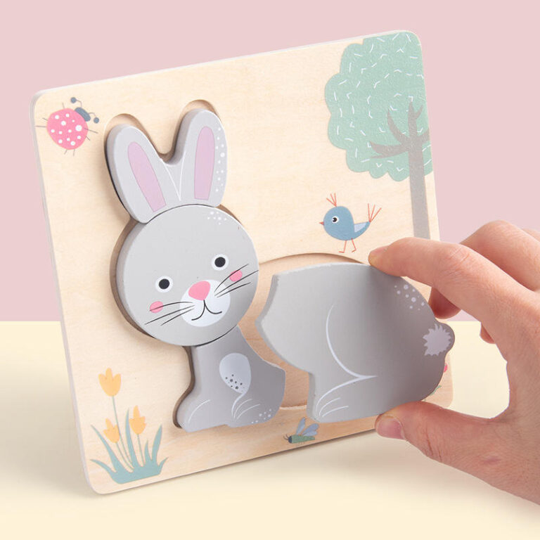 3D cartoon wooden puzzle educational toy for kids