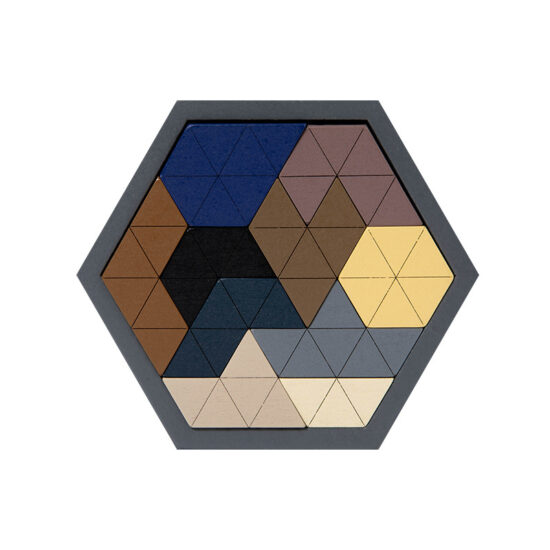 3D wooden hexagon tangram puzzle toy for kids and adults