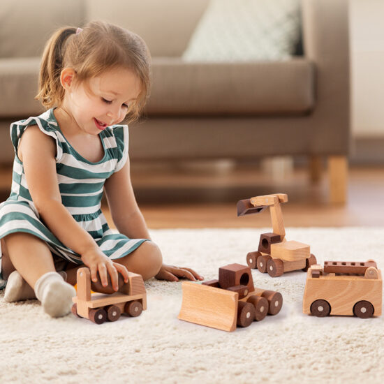 Wooden Construction Toy Truck for Kids