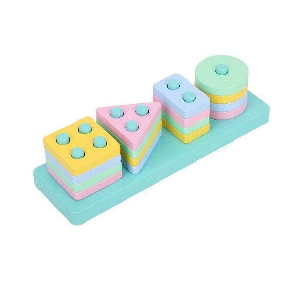 Wooden xylophone toy set with shape board and twisting worm