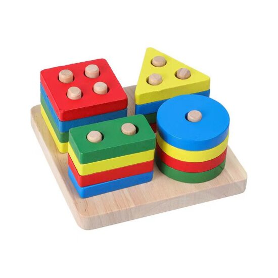 Wooden xylophone toy set with shape board and twisting worm