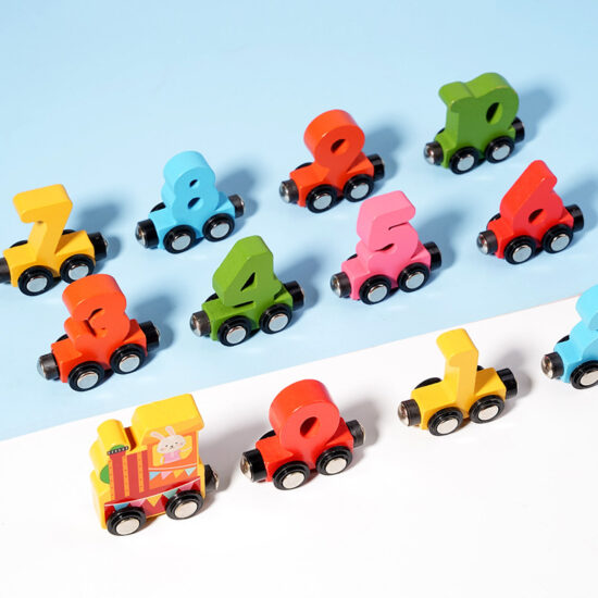 Wooden Magnetic Number Train Toy for Toddlers