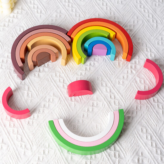 Rainbow stacking blocks educational toy for kids