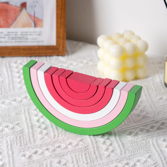 Rainbow stacking blocks educational toy for kids
