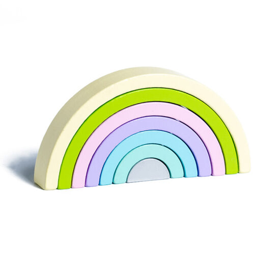 Rainbow stacking blocks educational toy for kids