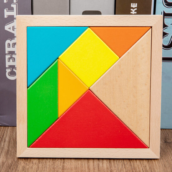 Montessori wooden tangram puzzle for early learning