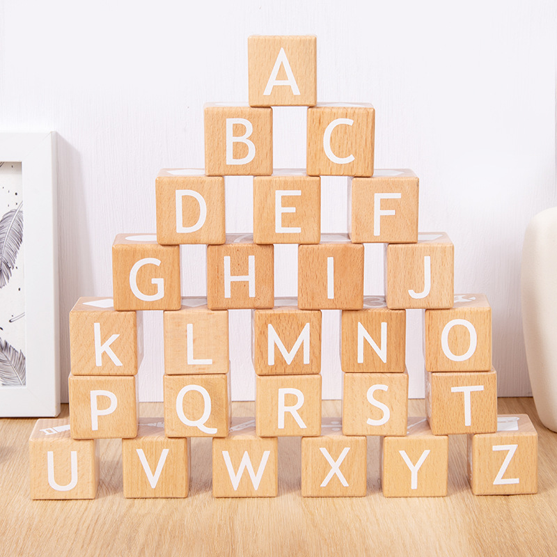 Wooden alphabet and number puzzle blocks for kids