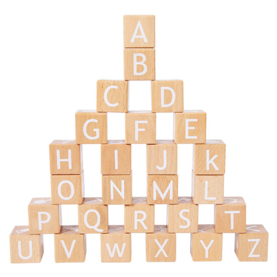 Wooden alphabet and number puzzle blocks for kids