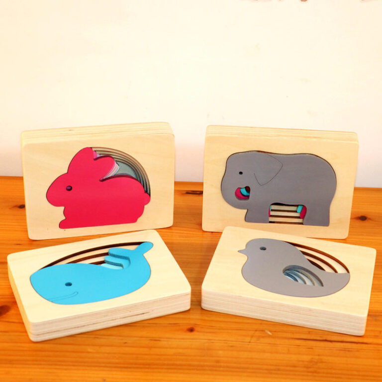 Mini 3D wooden animal puzzle toy for children
