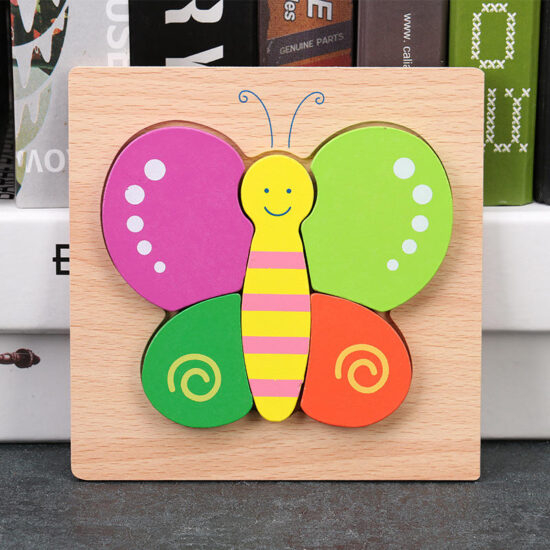 Mini 3D wooden animal puzzle toy for children