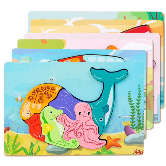 Wooden animal puzzle toy for early childhood learning