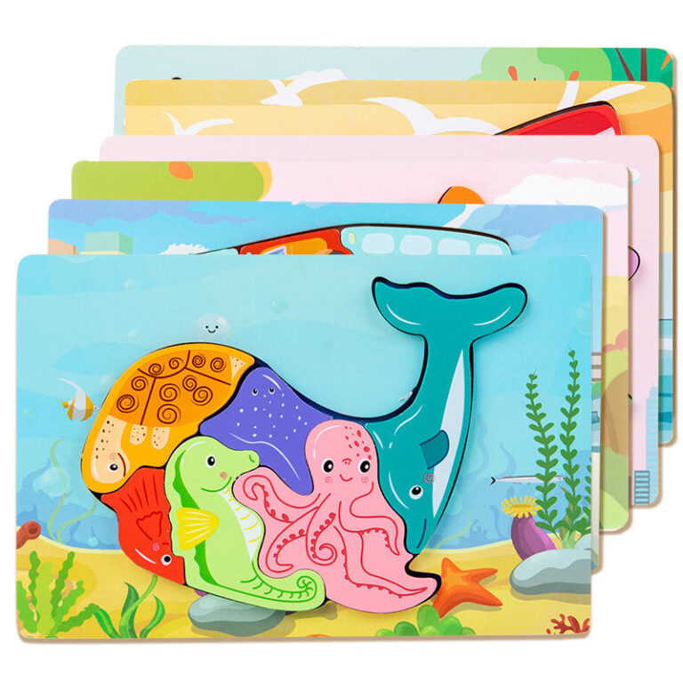 Wooden animal puzzle toy for early childhood learning