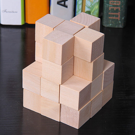 Colorful wooden cube math blocks educational toy for kids