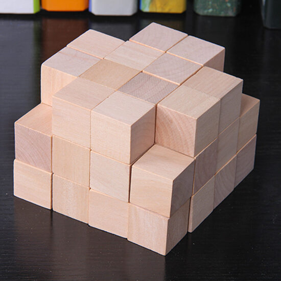 Colorful wooden cube math blocks educational toy for kids