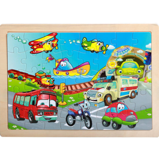 Wooden cartoon animal puzzle toy for toddlers and kids