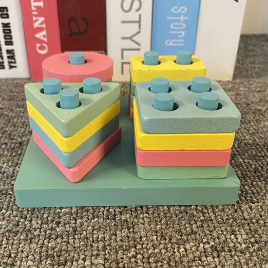 Wooden Montessori shape sorting toy for toddlers