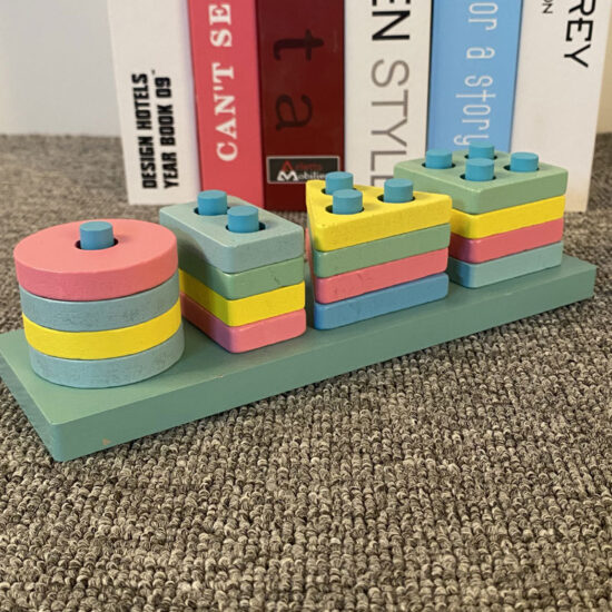 Wooden Montessori shape sorting toy for toddlers