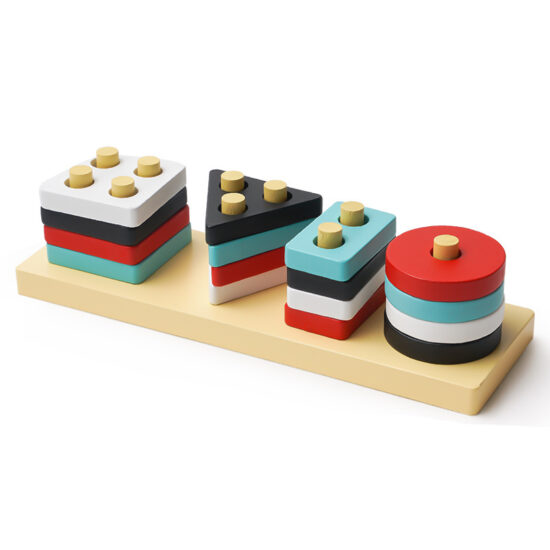 Wooden Montessori shape sorting toy for toddlers
