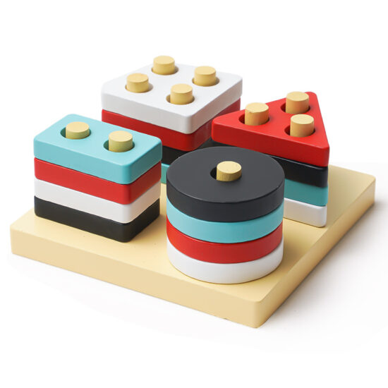 Wooden Montessori shape sorting toy for toddlers
