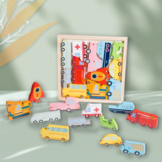 Wooden Montessori snap puzzle toy for toddlers