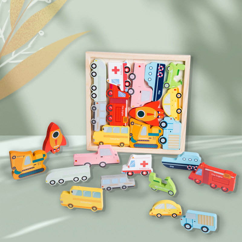Wooden Montessori snap puzzle toy for toddlers