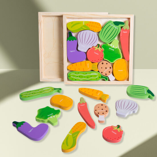 Wooden Montessori snap puzzle toy for toddlers