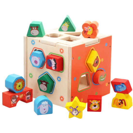Wooden geometric shape matching toy for kids