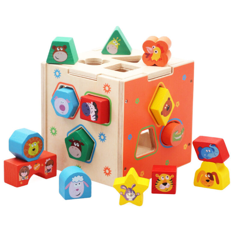Wooden geometric shape matching toy for kids