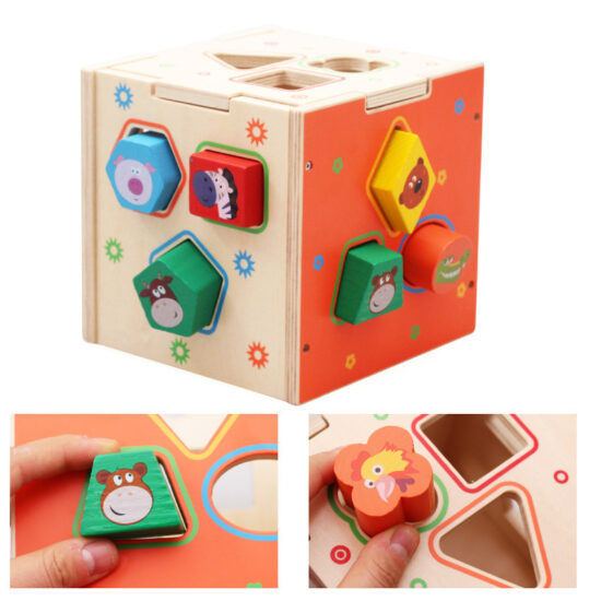 Wooden geometric shape matching toy for kids