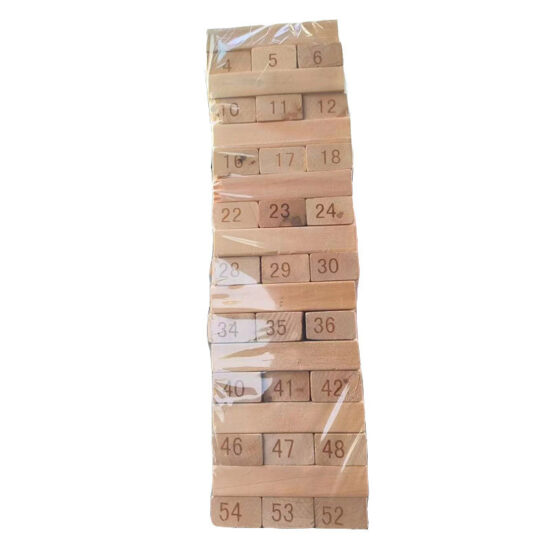 54pcs colorful wooden stacking blocks toy for kids