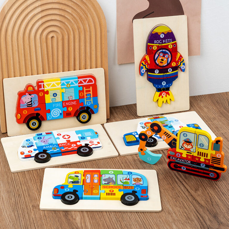 Wooden traffic puzzle toy for toddlers