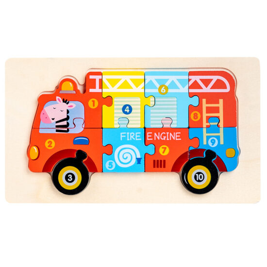 Wooden traffic puzzle toy for toddlers