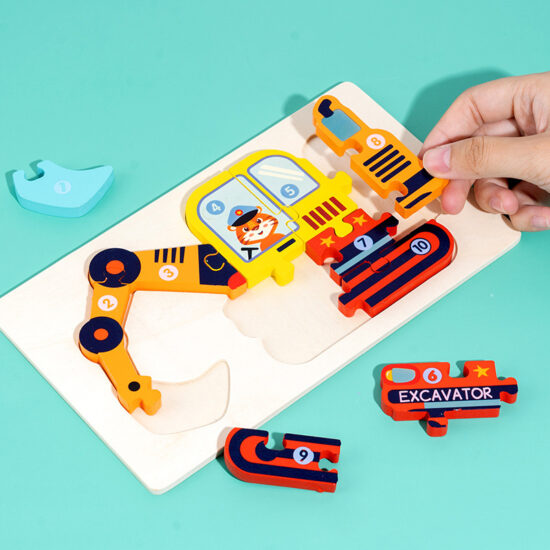 Wooden traffic puzzle toy for toddlers