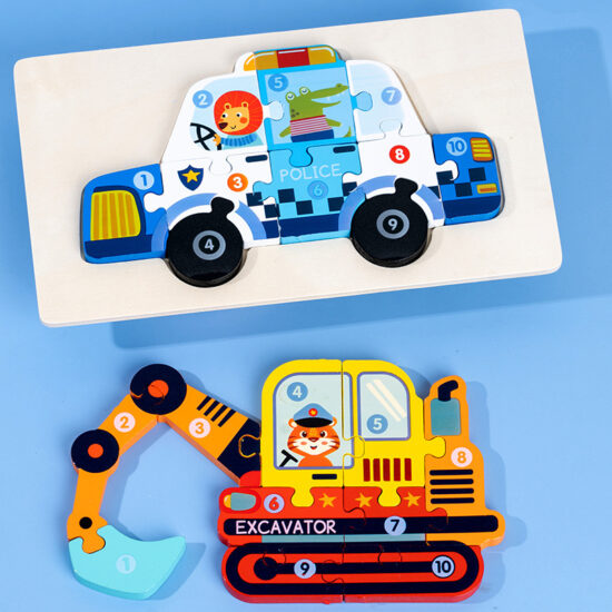 Wooden traffic puzzle toy for toddlers