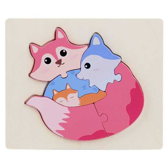 3D cartoon animal puzzle blocks for toddler learning