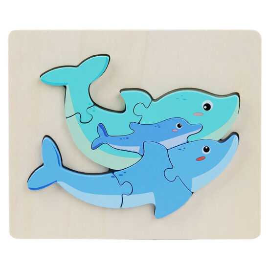 3D cartoon animal puzzle blocks for toddler learning
