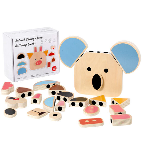 Wooden DIY face puzzle toy for kids – emotion matching game