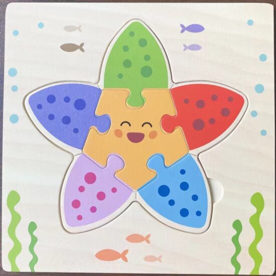 Custom eco Montessori 2D wooden educational puzzle