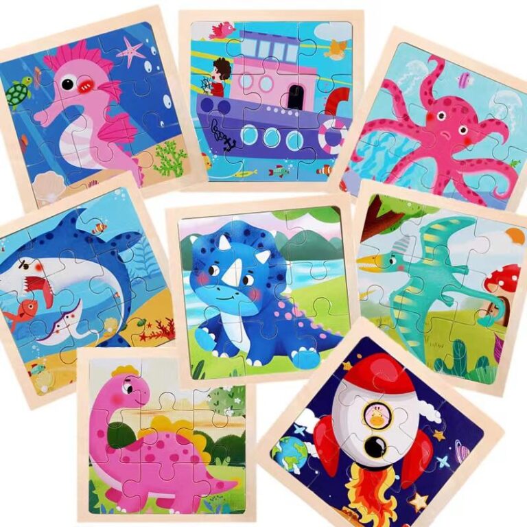 Custom eco Montessori 2D wooden educational puzzle